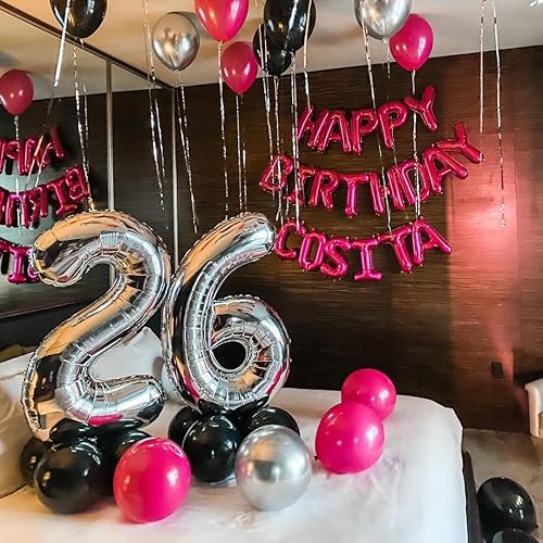 Vista 89 de Globos plateados con el número 40, globos de 40 pulgadas, globos de aluminio de Mylar de 40 pulgadas para fiesta de cumpleaños de 40 años, S-número
