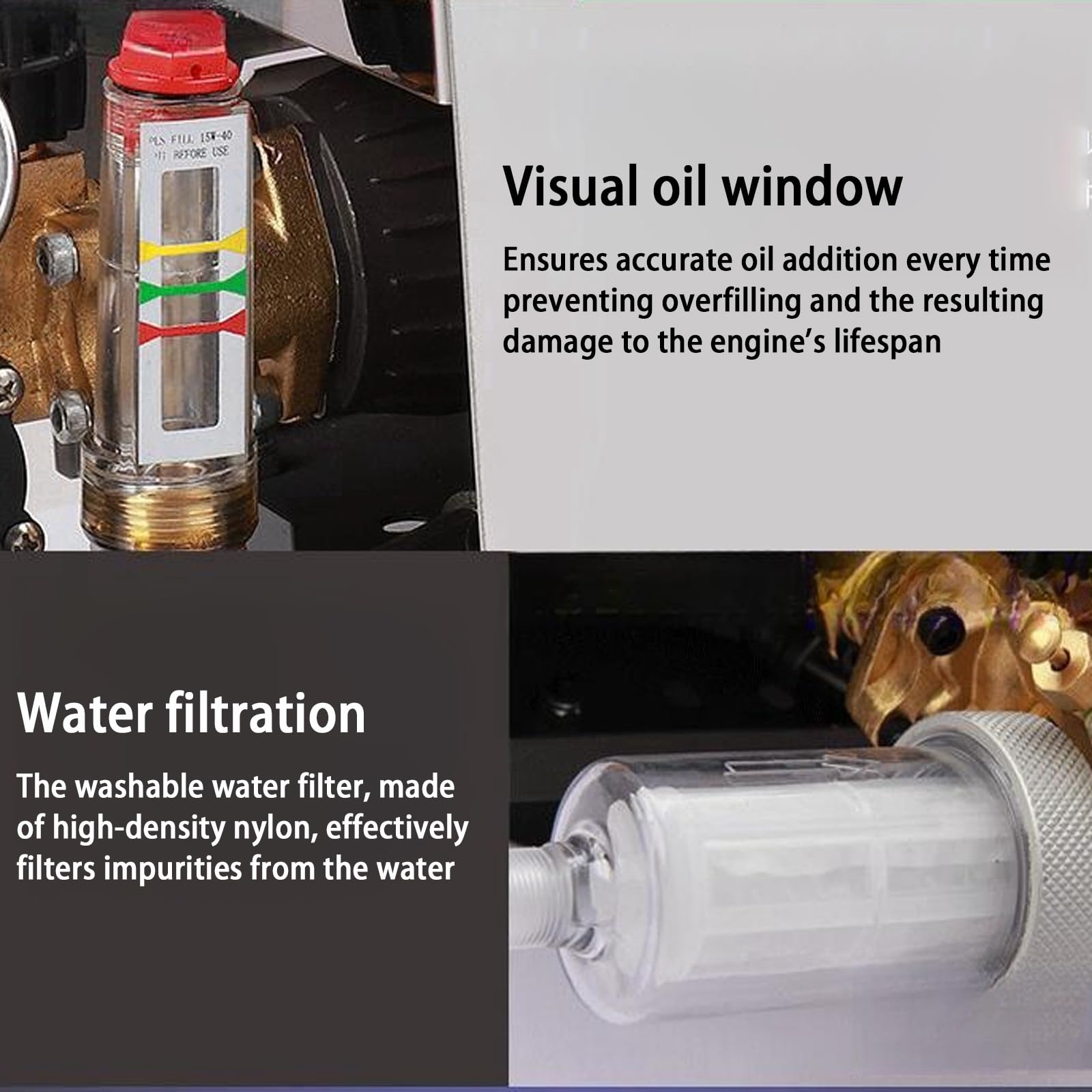 Sistema de nebulización de alta presión para invernaderos y jardines, 20 boquillas, 60 bar/860 PSI, máquina de niebla con ventana de aceite visual, ideal para hidroponía y uso en exteriores