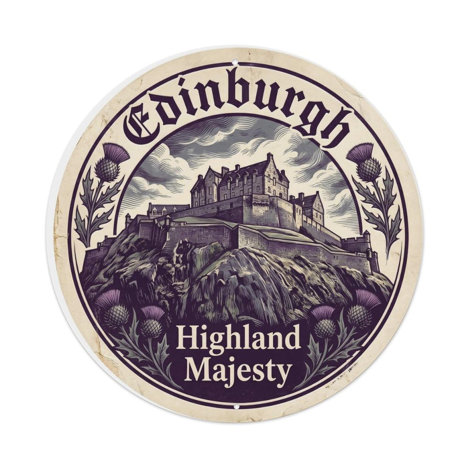Fqnyr Style Vintage Travel Castle Scotland Metal Tin Sign