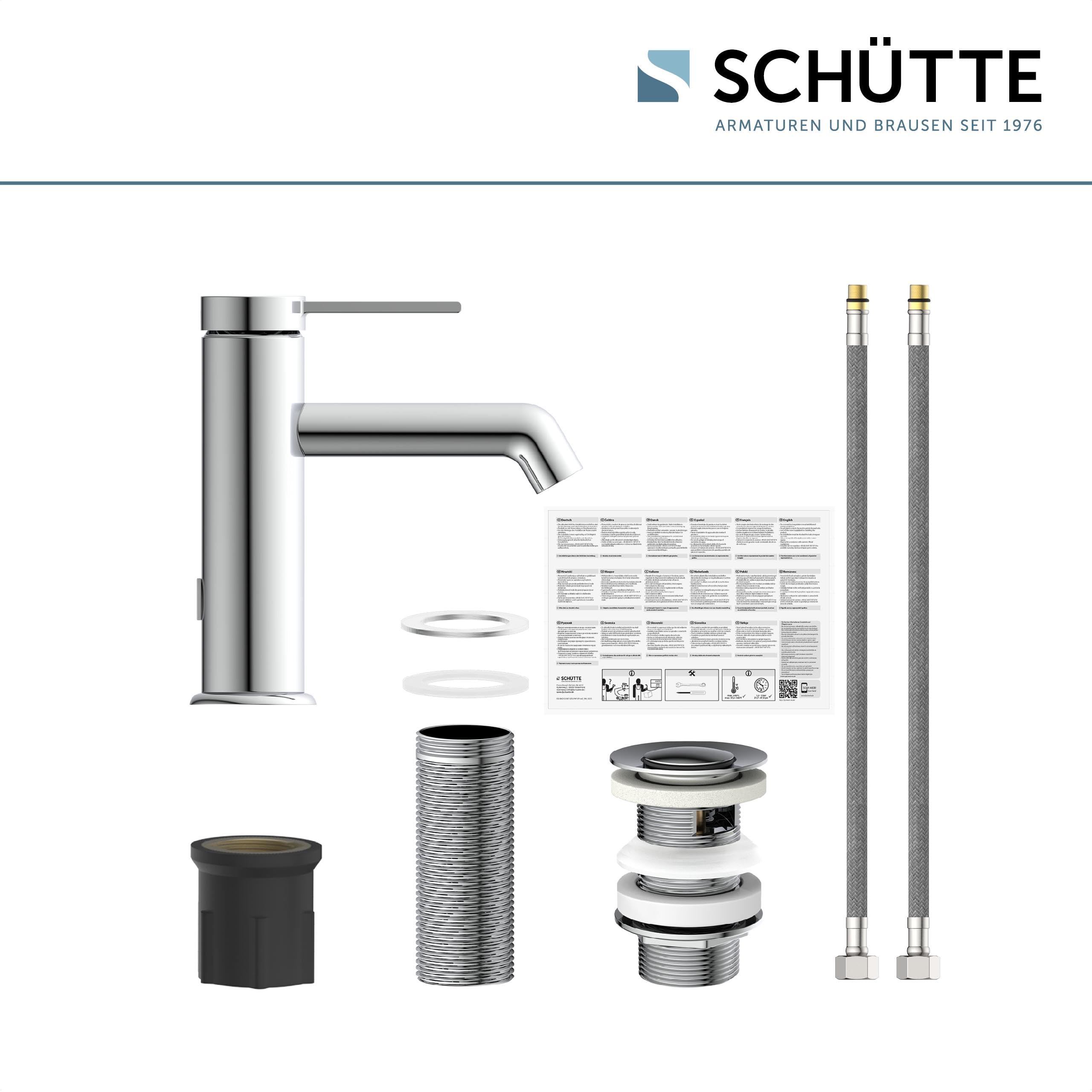 SCHÜTTE LOS ANGELES 33100 LOS ANGELES 33100 - Grifo monomando para baño con tapón de desagüe (cromado)