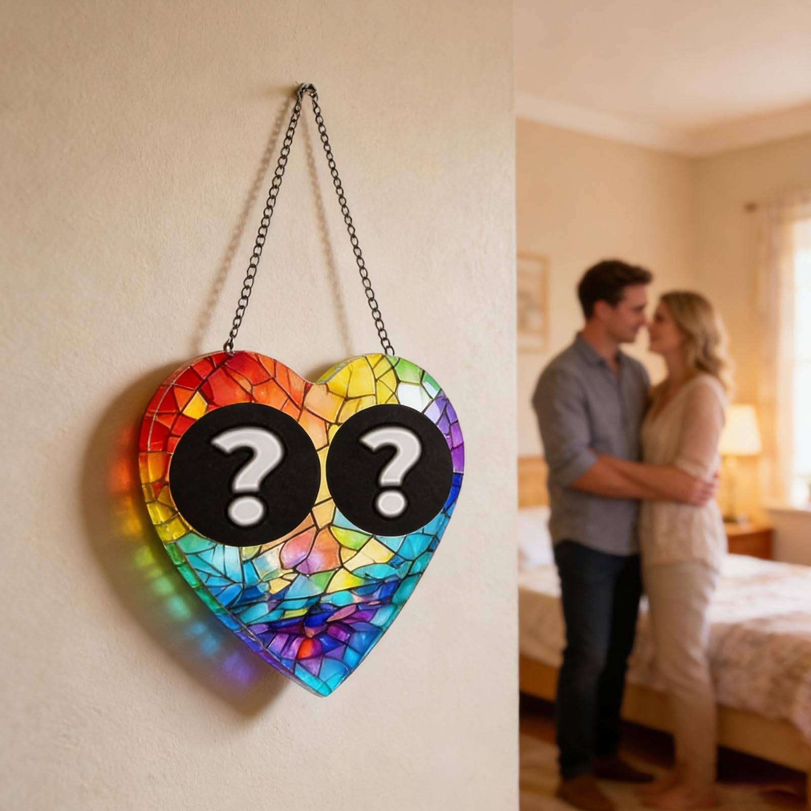 Colgante de acrílico personalizado de colores para parejas, fotos familiares, parasol, foto personalizada, artículos de pareja de cumpleaños 062114