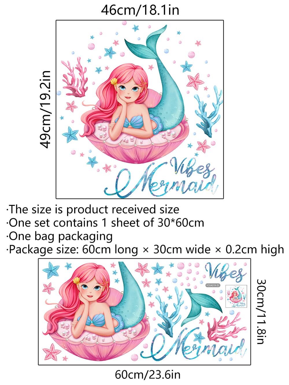 Adesivo Murale - Orsacchiotto Luna E Stelle (rosa) Stelle Luminose - Foto 2