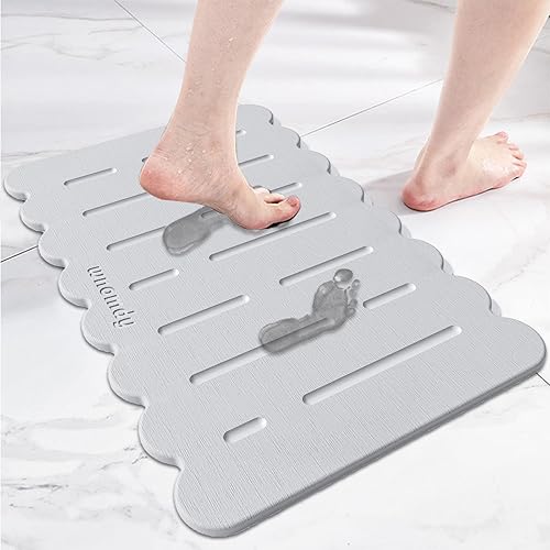 Tapetes de baño de tierra de diatomeas, secado rápido, súper absorbente, tapete de diatomita con antideslizante para suelo de baño, almohadilla