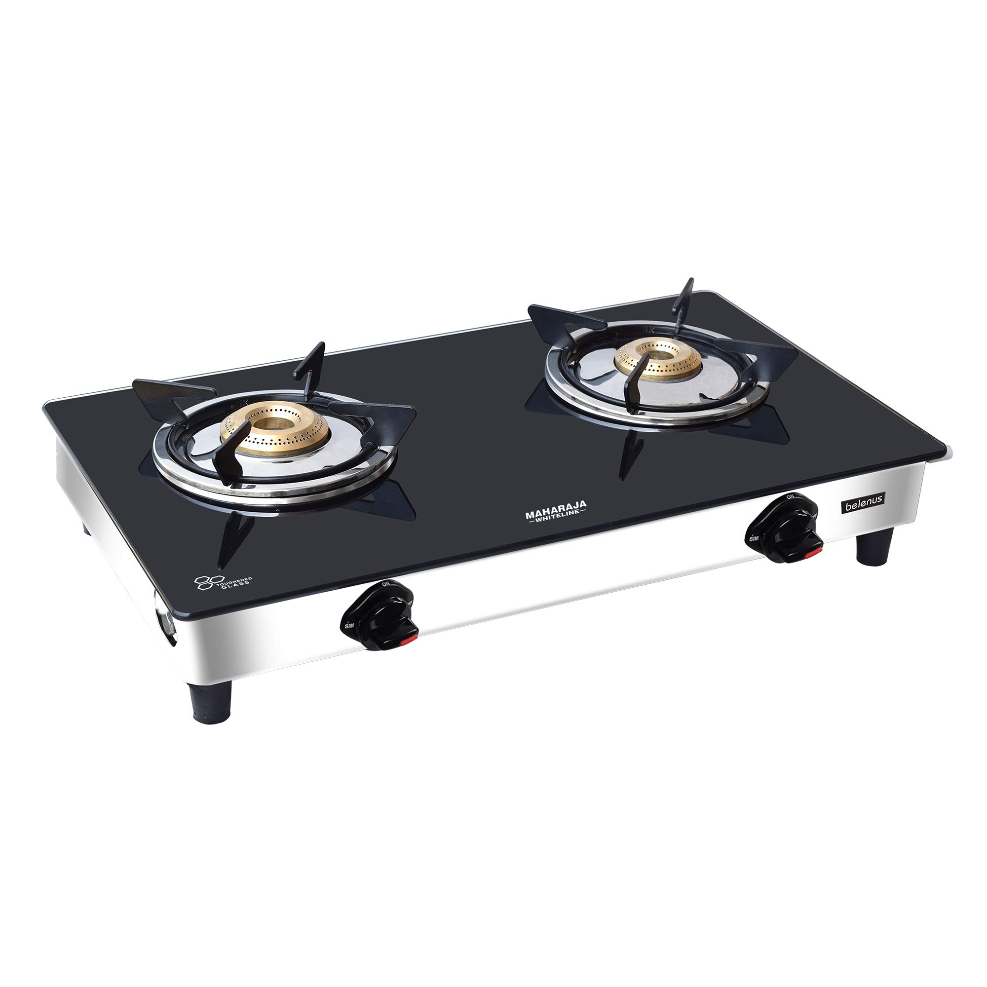 Maharaja Whiteline Belenus Toughened Glass 2 Burner Gas Stove, Black-picture-16
