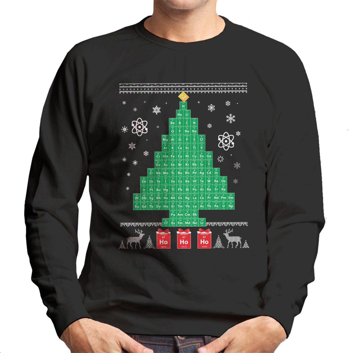 Chemistree Science Christmas Tree Men's Sweatshirt Black XX-Large