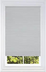 BlindsAvenue Cellular Honeycomb Cordless Shade, 9/16" Single Cell, Blackout, Gray Sheen, Size: 49" W x 72" H