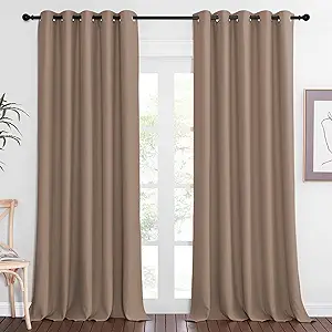 NICETOWN Blackout Bedroom Curtain 102 inches Length, Grommet Thermal Insulated Light Blocking Sound Proof Window Drape Extra Long Luxury for Living Room (Cappuccino, W66 x L102, 1 Panel)