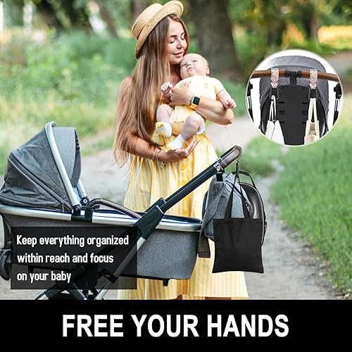 Miniatura 2 de Ganchos para cochecito de bebé para bolsas colgantes, accesorios universales para clips de cochecito, gancho de mamá para bolsa de pañales, carrito