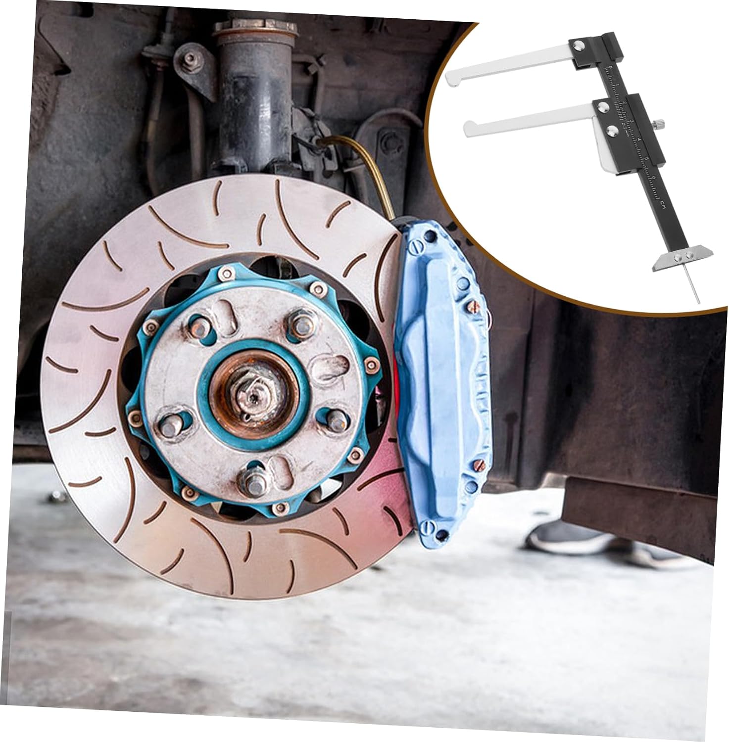 GLEAVI Accurate Brake Disc Thickness Gauge Automotive Brake Pad Measuring Tool Multifunctional Automotive Gauge