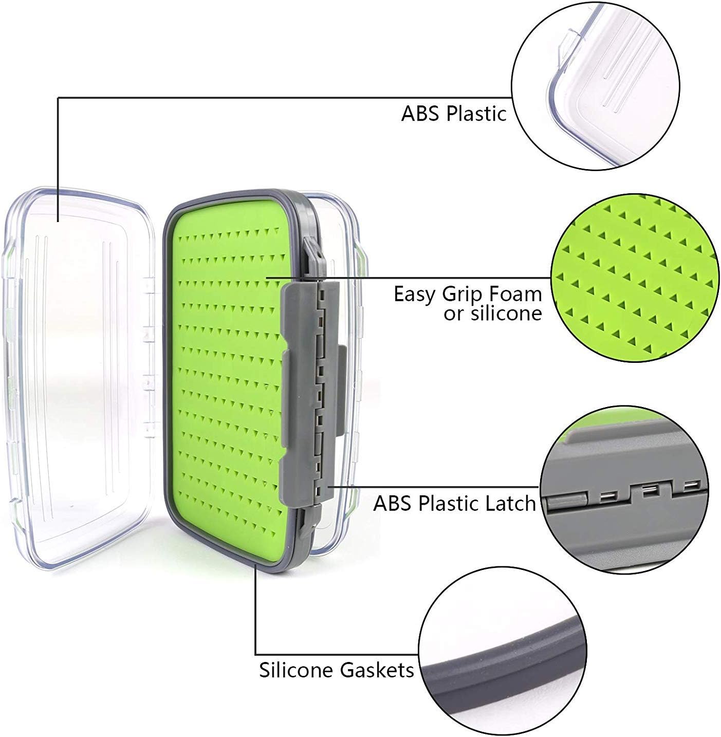 MAXIMUMCATCH Maxcatch Two-Sided Waterproof Fly Box Easy Grip Foam Jig Fly Fishing Box Multiple Sizes - Image 4