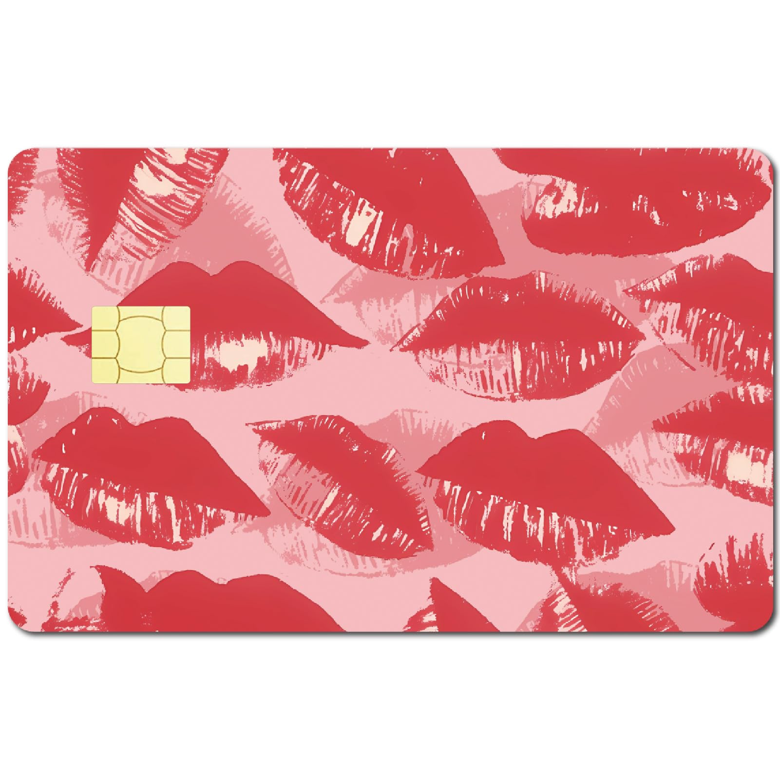 CREATCABIN Debit Card Skin Credit Card Skin Credit Card Sticker Covers No Bubble Slim Small Chip Personalized Bank Card Protecting Decals PVC Removable Transportation Key Card Red Lip 7.3x5.4Inch