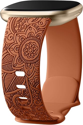 Odbeai Bandas grabadas con flores compatibles con correas Fitbit SenseFitbit Versa 4 y 3Sense 2 1 correas para mujer, diseño floral bohemio, sin Odbeai Bandas grabadas con flores compatibles con correas Fitbit SenseFitbit Versa 4 y 3Sense 2 1 correas para mujer, diseño floral bohemio, sin