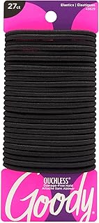 Goody Ouchless Womens Elastic Hair Tie - 27 Count, Black - 4MM for Medium Hair- Hair Accessories for Women Perfect for Lon...