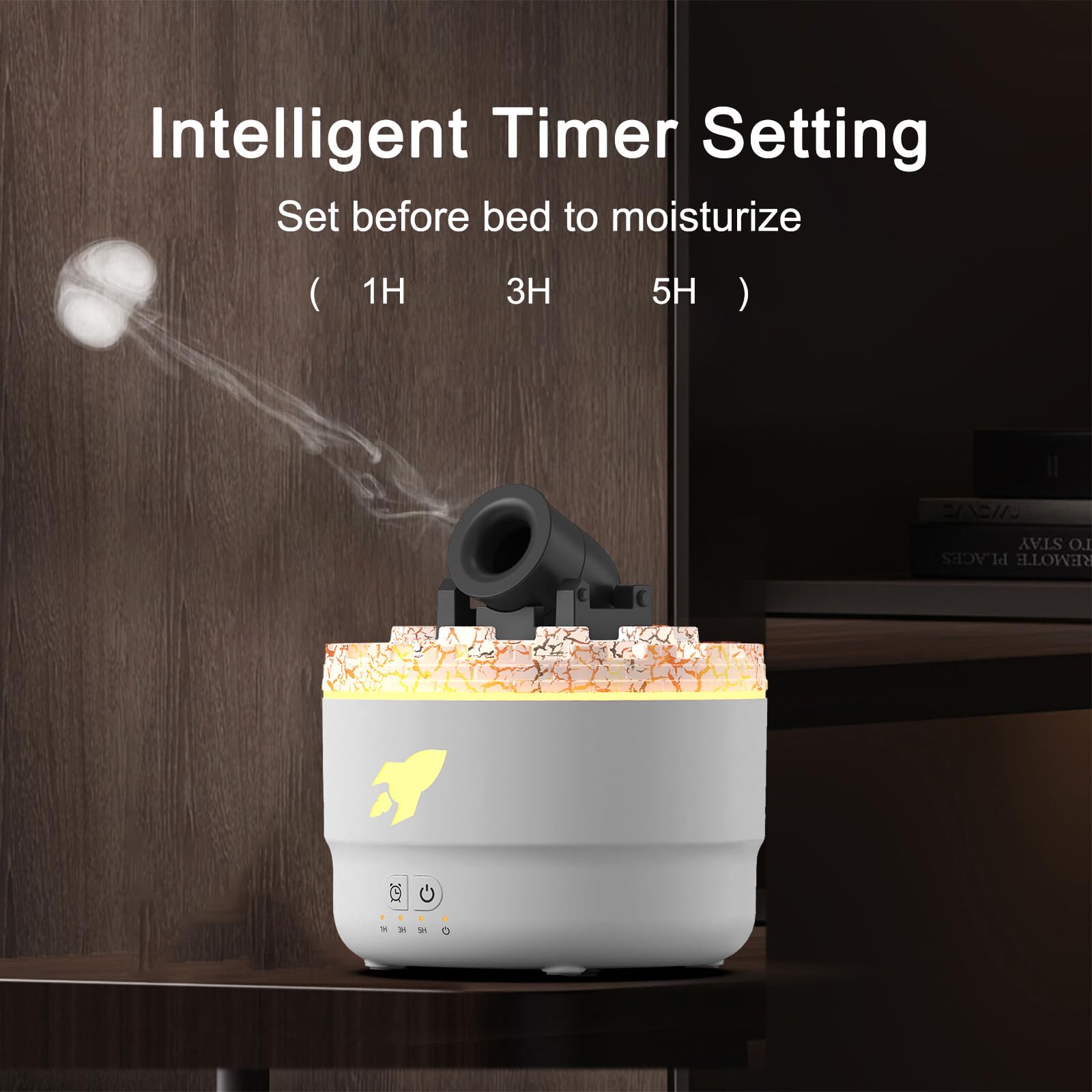 Cannon Diffusore di Oli Essenziali Diffusore di Nebbia Fredda con 7 Luci Colorate e Timer di Spegnimento Automatico Senza Acqua,200ml