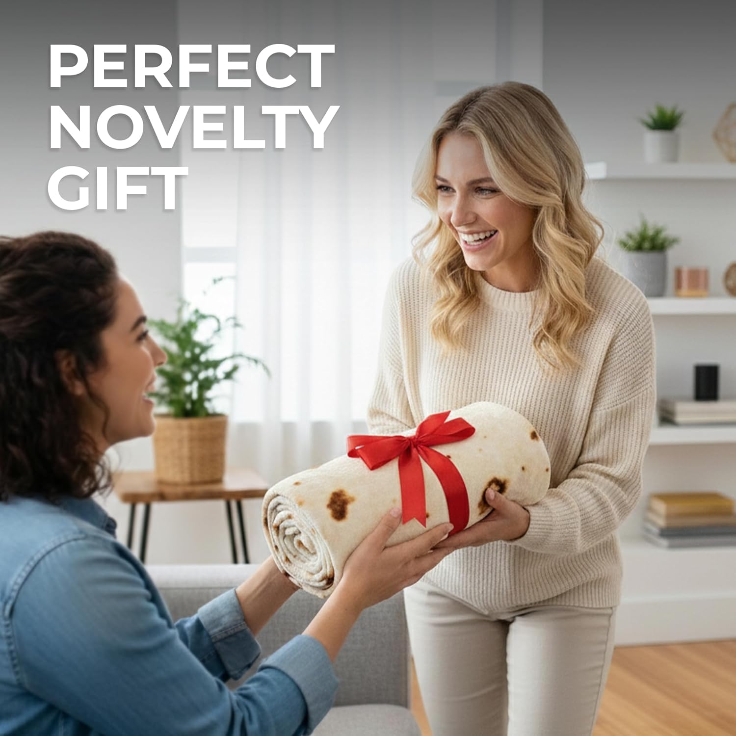 Zulay Extra Large Burritos Tortilla Throw Blanket – Wrap Yourself Like a Giant Taco! Double-Sided 71 Inches, Funny & Ultra Cozy Novelty Blanket, Super Soft 285 GSM Flannel - Image 3