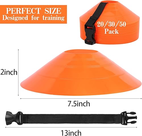 Miniatura 2 de Paquete de 15253050 conos de fútbol con bolsa de malla y correa-conos de fútbol para entrenamiento deportivo, fútbol, baloncesto, ejercicios de