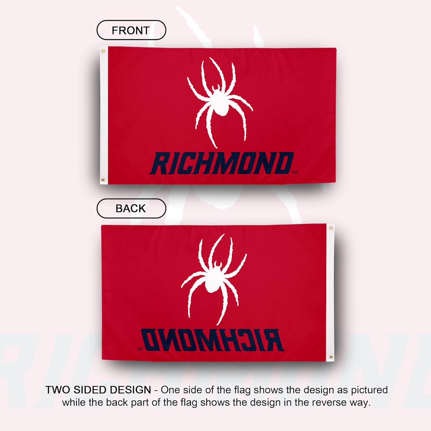 Desert Cactus University of Richmond UR Flag - 3 x 5 Feet Spiders Banner, Indoor/Outdoor Durable Fabric, 100% Polyester Design (Style 2)