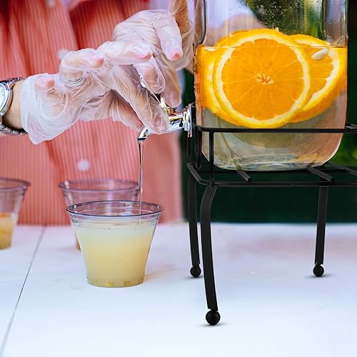 Miniatura 7 de Gisafai 2 soportes dispensadores de bebidas para fiestas, solo se sostienen, dispensador de bebidas de 1 galón, soporte dispensador de metal doble