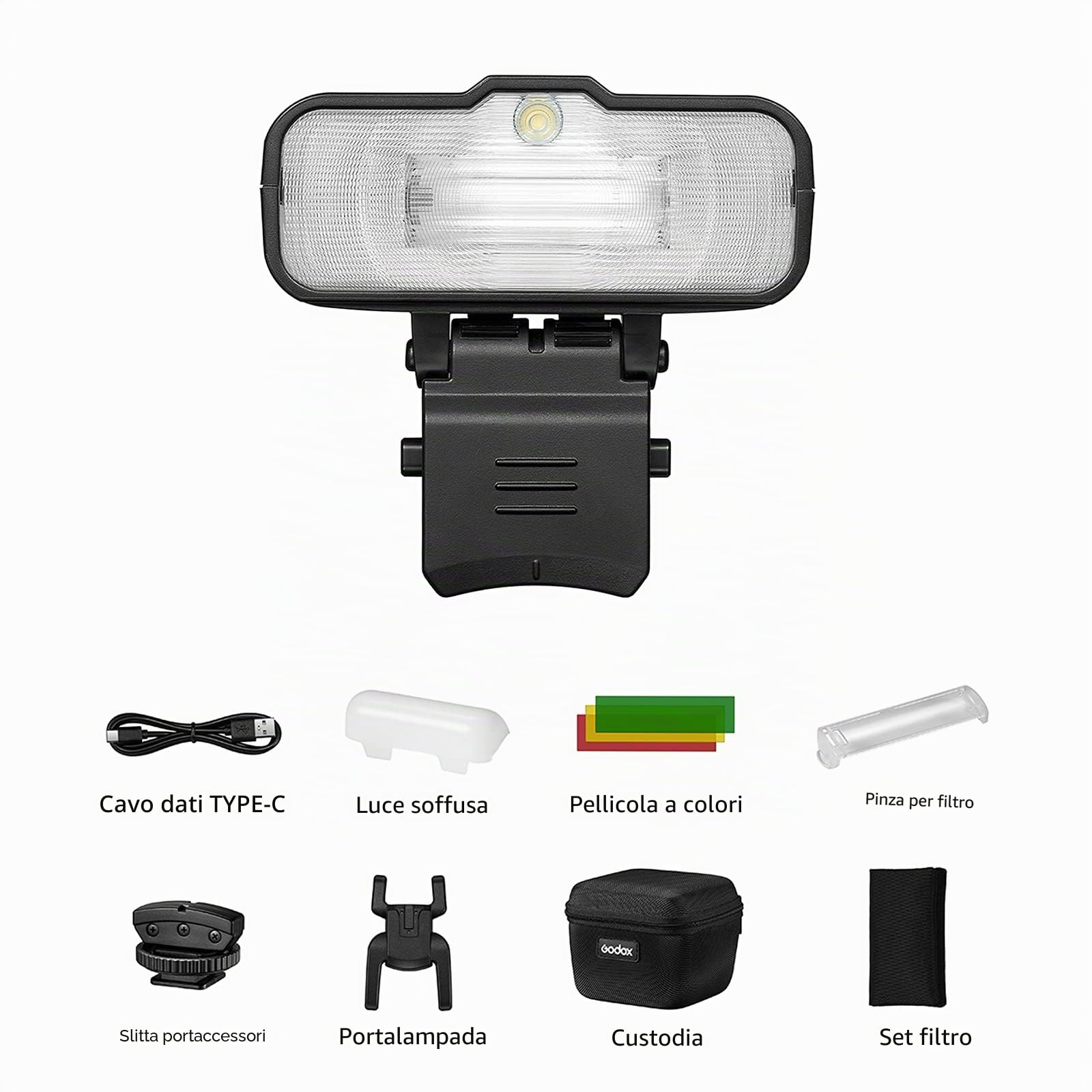 GODOX MF12-K2 Flash Macro per Fotocamera, 2.4G Controllo Wireless Batteria al Litio 3.7V/6.29W Incorporata Compatibile con Canon Nikon Sony