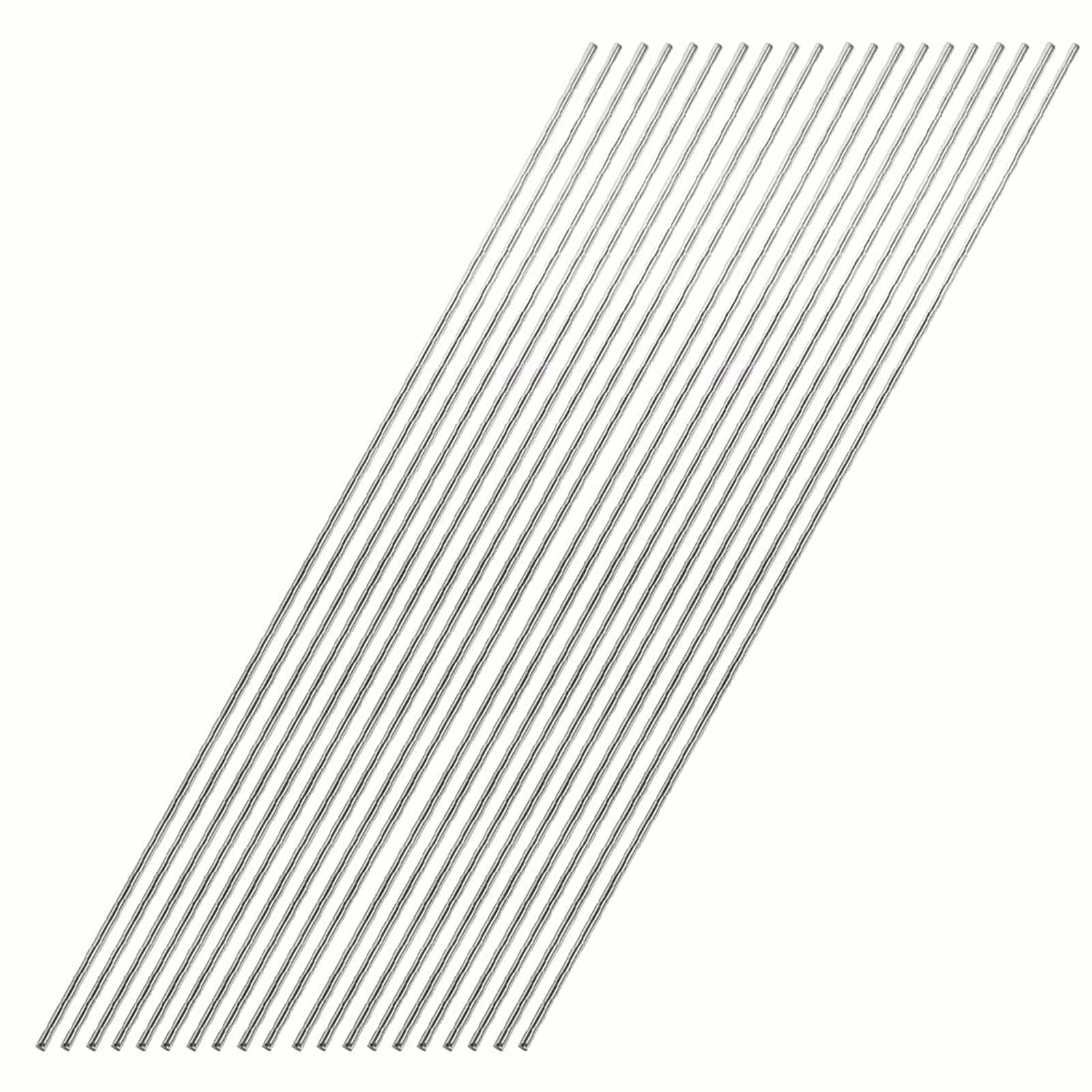 TOP-VIGOR 20 aste in acciaio inox da 6 mm x 300 mm, aste per albero rotondo in metallo solido, per tornio, aste in metallo per artigianato