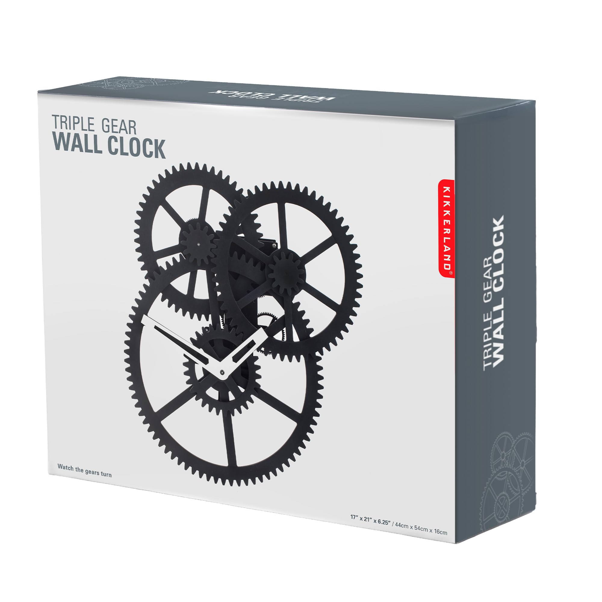 Amazon.co.jp: Kikkerland Black Triple Gear Wall Clock : ホーム 