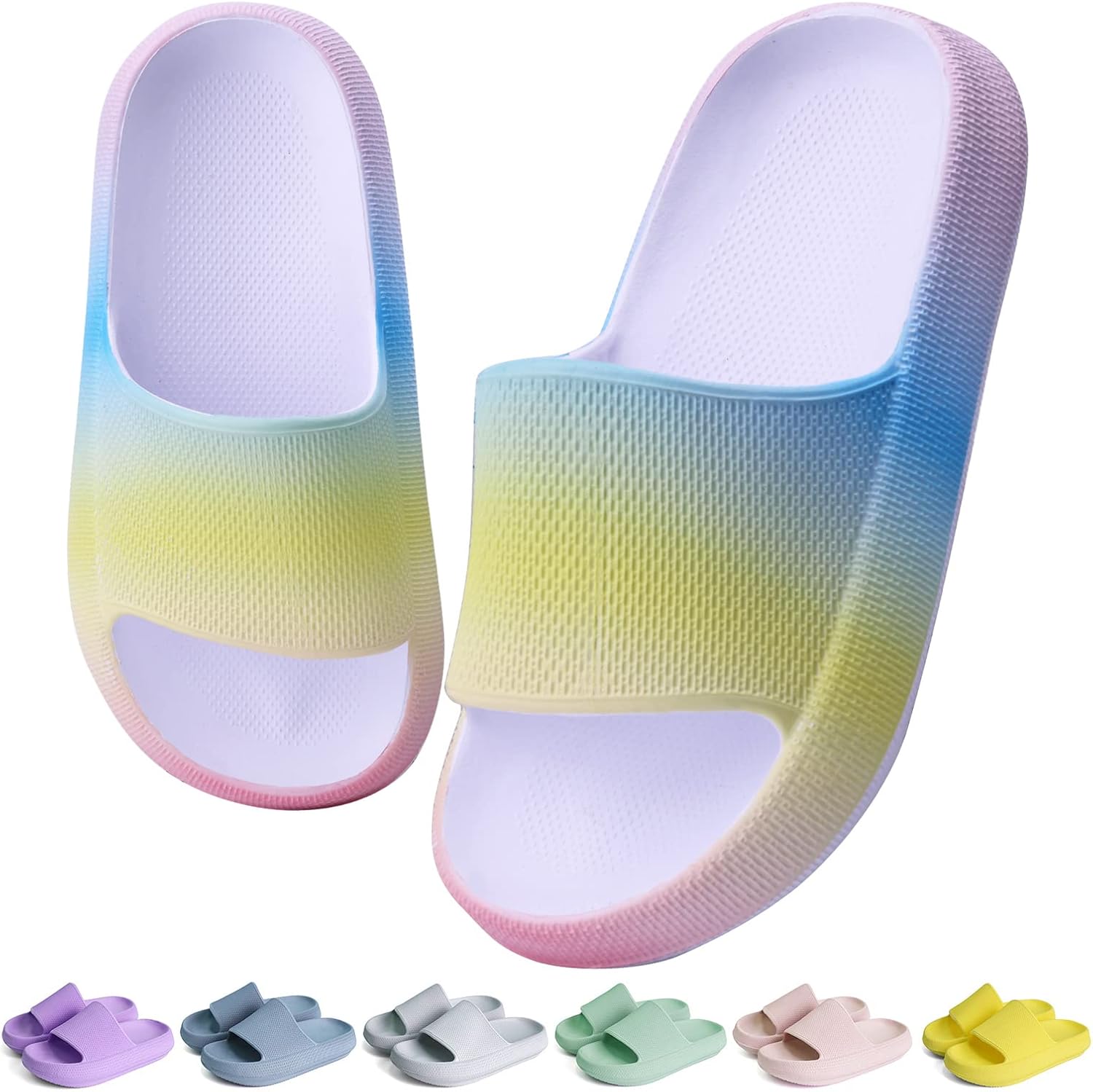 KOUECI Kids Cloud Slides Boys Girls Shower Slippers Slip on Slide Sandals Non-slip Summer Beach Pool Shoes