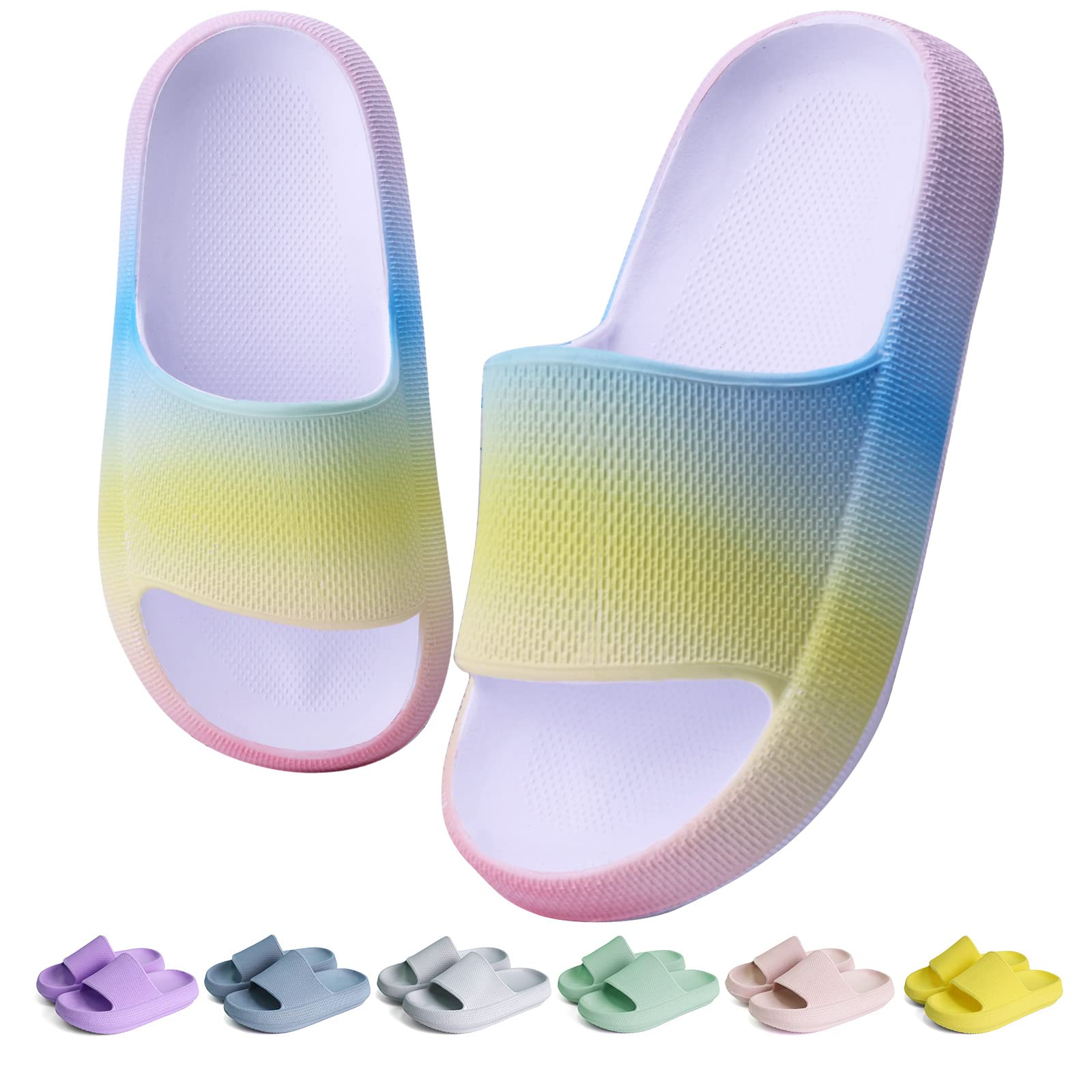 KOUECI Kids Cloud Slides Boys Girls Shower Slippers Slip on Slide Sandals Non-slip Summer Beach Pool Shoes