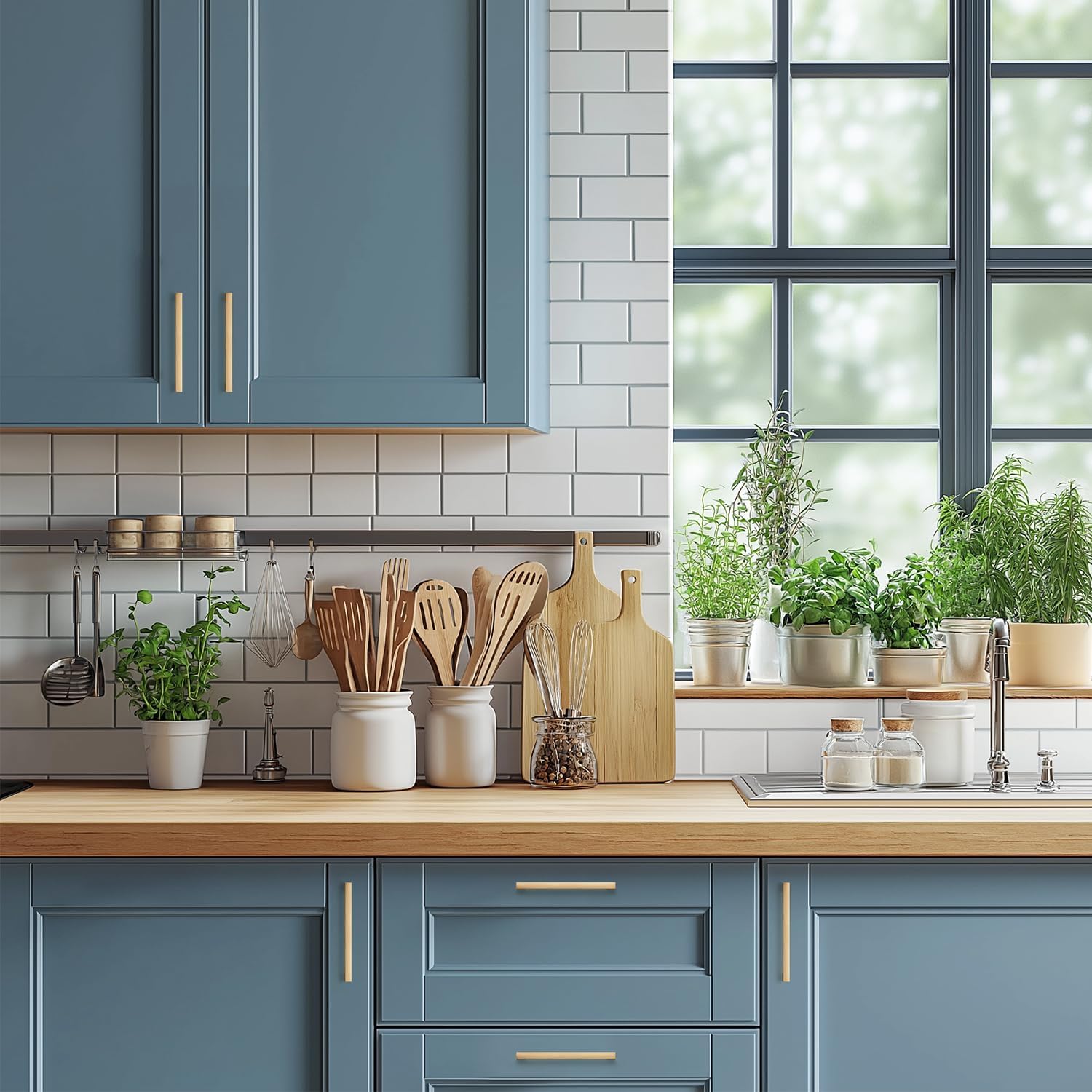 Ravinte 10 Pack Solid 5 Inch Square Cabinet Handles - Champagne Bronze Pulls for Drawers and Kitchen Cabinets - Hardware