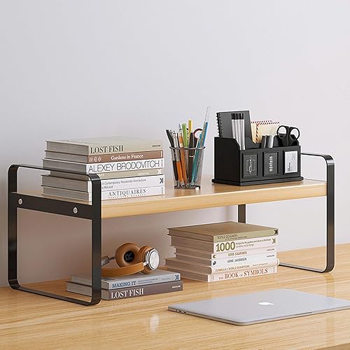Miniatura 15 de Organizador de escritorio para la parte superior del escritorio, estantería de escritorio desmontable de 2 niveles, estantes de escritorio de 2