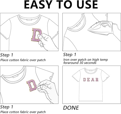 Miniatura 5 de 46 parches de letras de felpilla autoadhesivas, parches termoadhesivos de letras A-Z, parches termoadhesivos para coser en camisetas, sombreros,