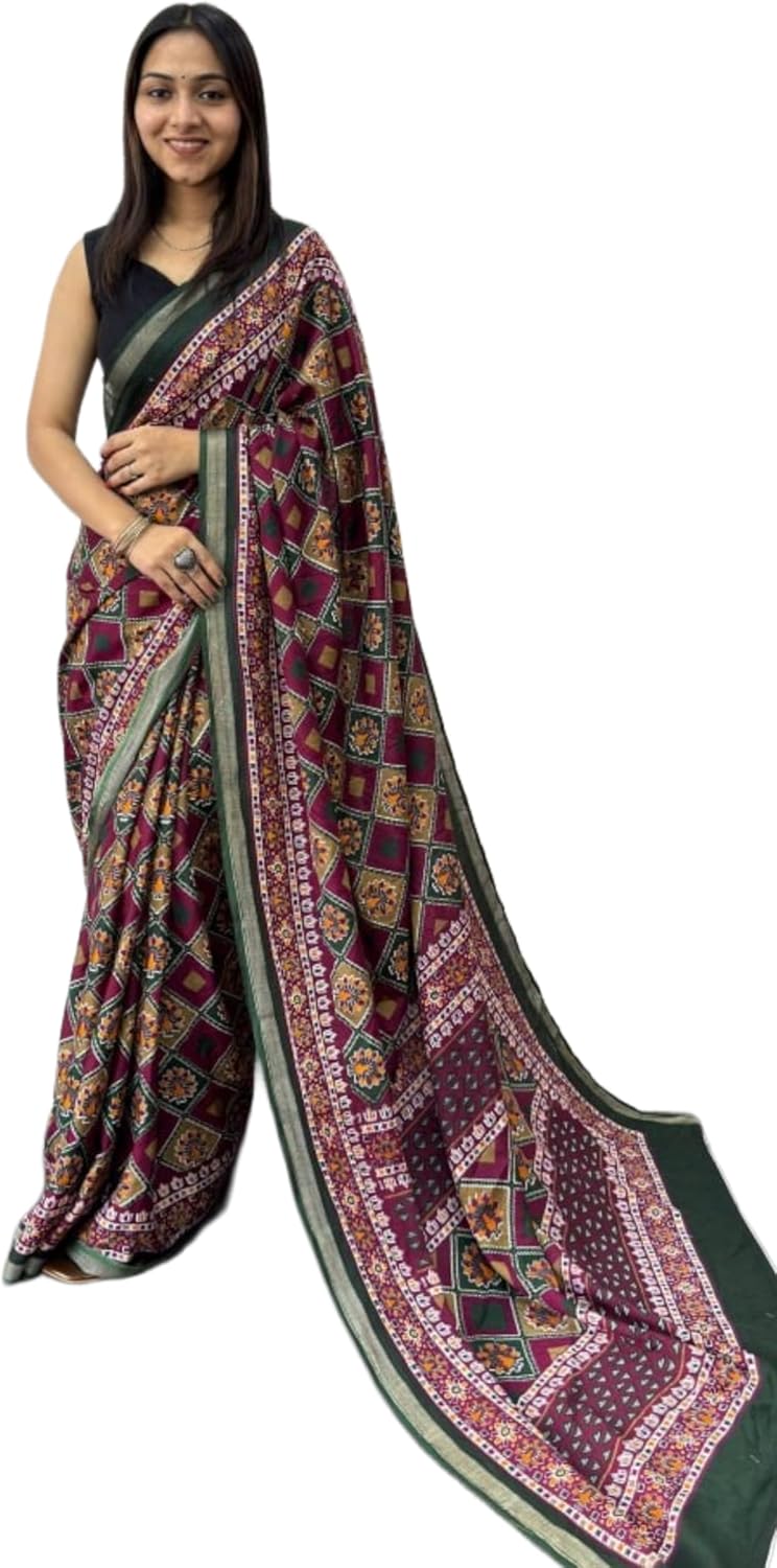 Pack of 3 Beautiful Handloom Indian Ethnic Cotton Printed Cotton Sarees Sari for women E1
