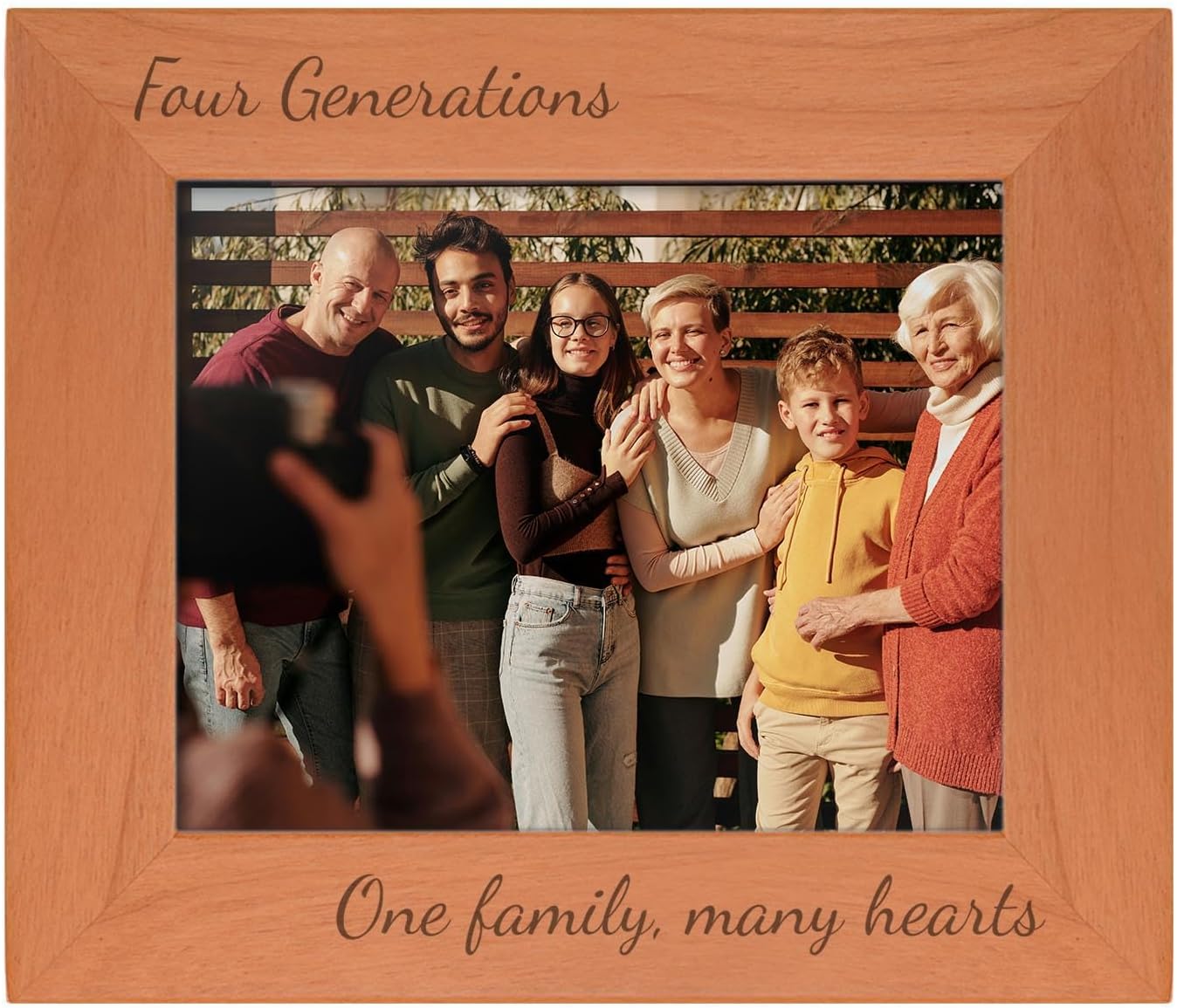 Gifts For All By Rachel Olevia Sentimental Photo Frame Three Generations One Family Many Hearts Wood Engraved 8x10 Landscape Picture Frame