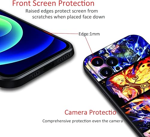 Miniatura 2 de Funda para iPhone 13 Pro Max, diseño de anime, impresa con varios diseños de cómics, silicona suave con funda protectora a prueba de golpes