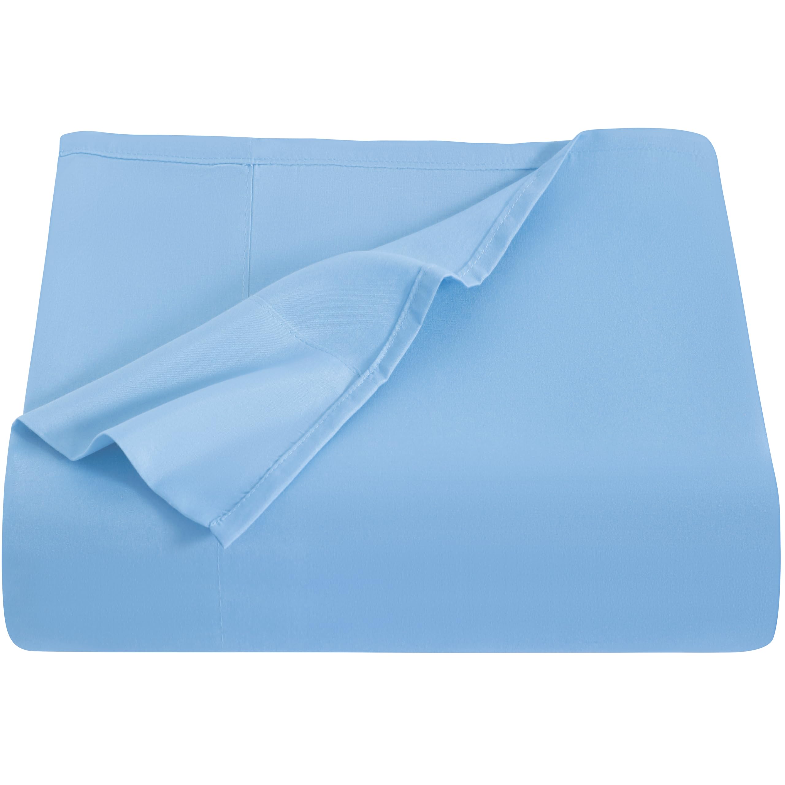 NTBAY California King Microfiber Flat Sheet, 108 x 102, Sky Blue