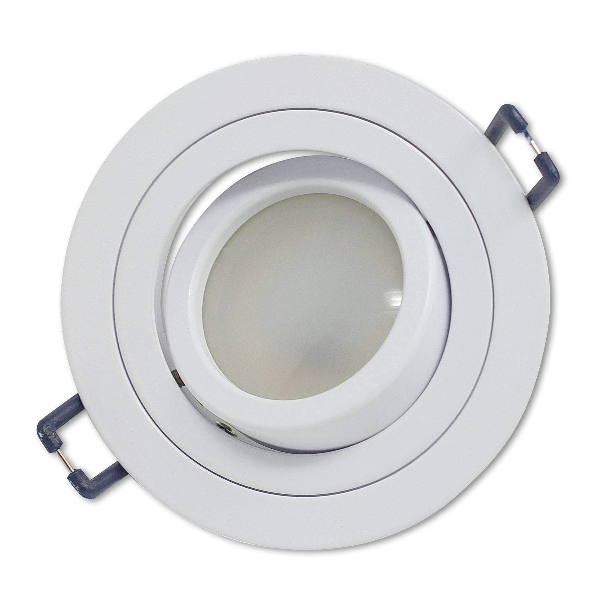 Juego de 6 focos LED empotrables, redondos, 5 W, blanco neutro, 230 V, superplanos, empotrables, orientables, 75 – 85 mm, orificio de perforación