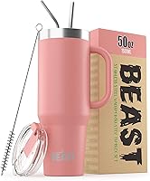 Vista 21 de Beast Vaso de 20 oz de Acero Inoxidable con Aislamiento al Vacío para Café y Hielo de Doble Pared Termo de Viaje (Arcoíris)