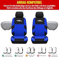 AUTOYOUTH Univerzális Autóülés Huzat Teljes Szett Kék Ülésprotektálás 4