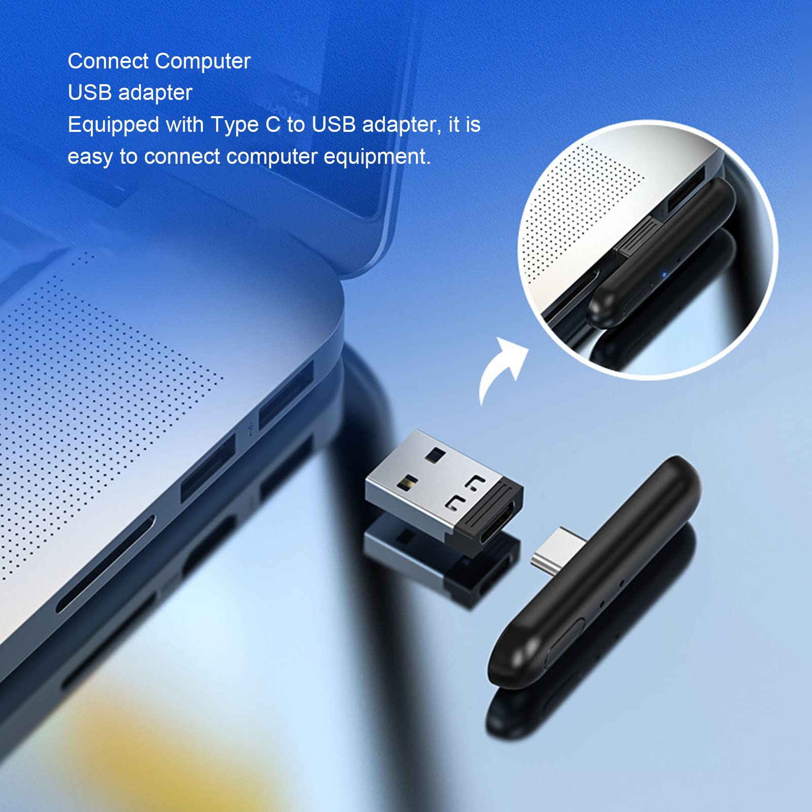 Microfono a Bavero Lavalier Wireless, Plug and Play, Pickup Omnidirezionale a 360°, Segnale Stabile, Microfono a Condensatore Portatile con Riduzione Del Rumore per Registrazione Video, Intervista