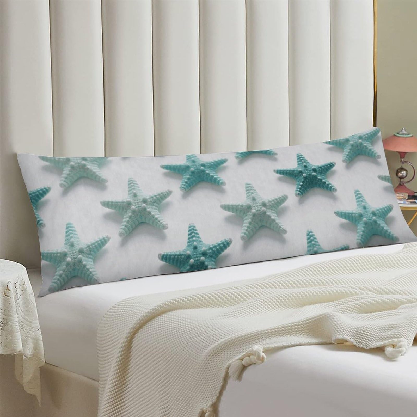 Body Pillow Cover 20x54 Long Pillow Case with Invisible Zipper Breathable Microfiber Starfish Pillowcase Soft Cozy Protector for Bedroom Couch Sofa Bed Home Decor All Seasons