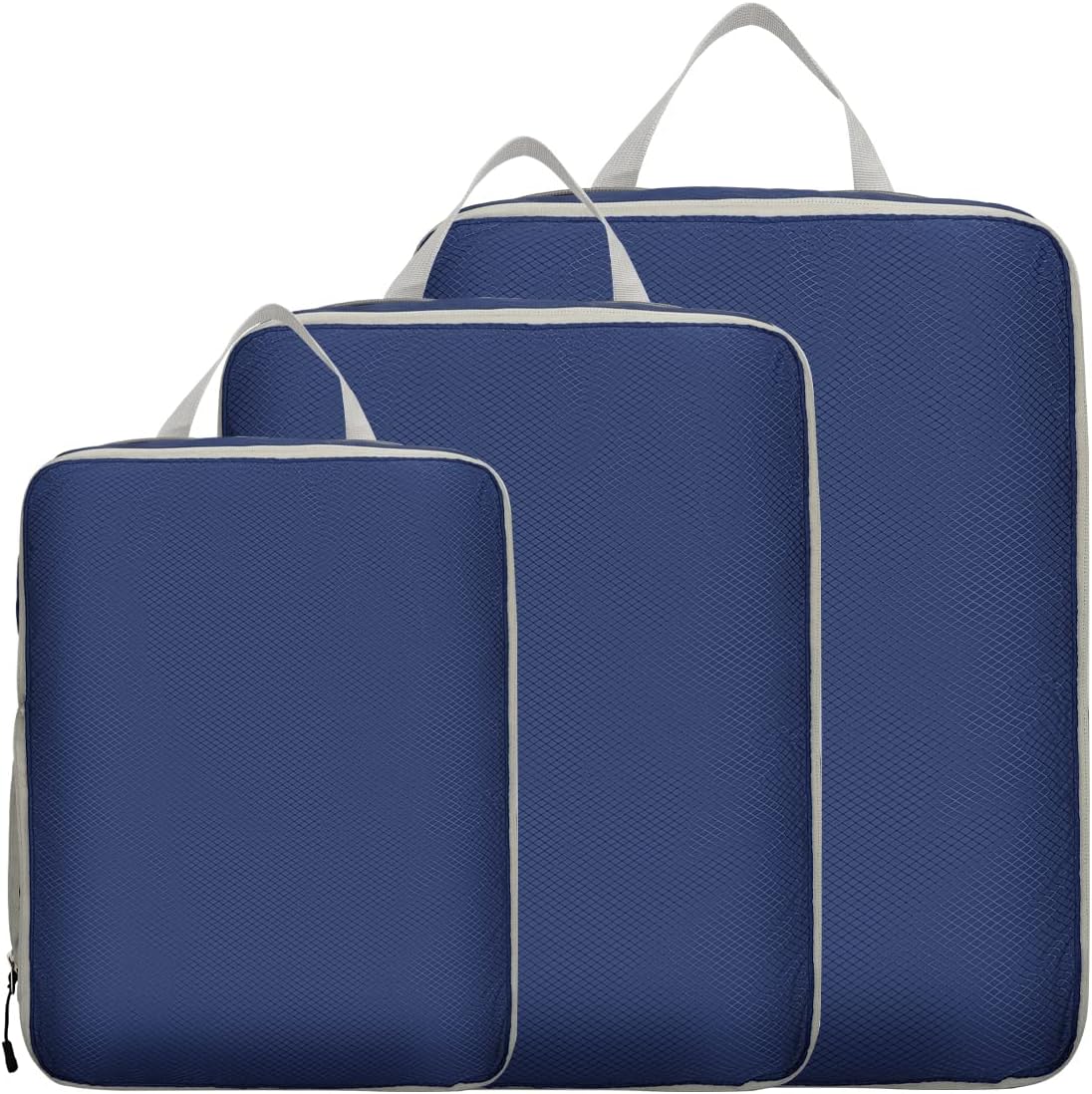 Lot de 6 cubes d'emballage de compression pour sacs de voyage, sacs de rangement pour valises de voyage, sacs de rangement (gris, 6 pièces + DST + W