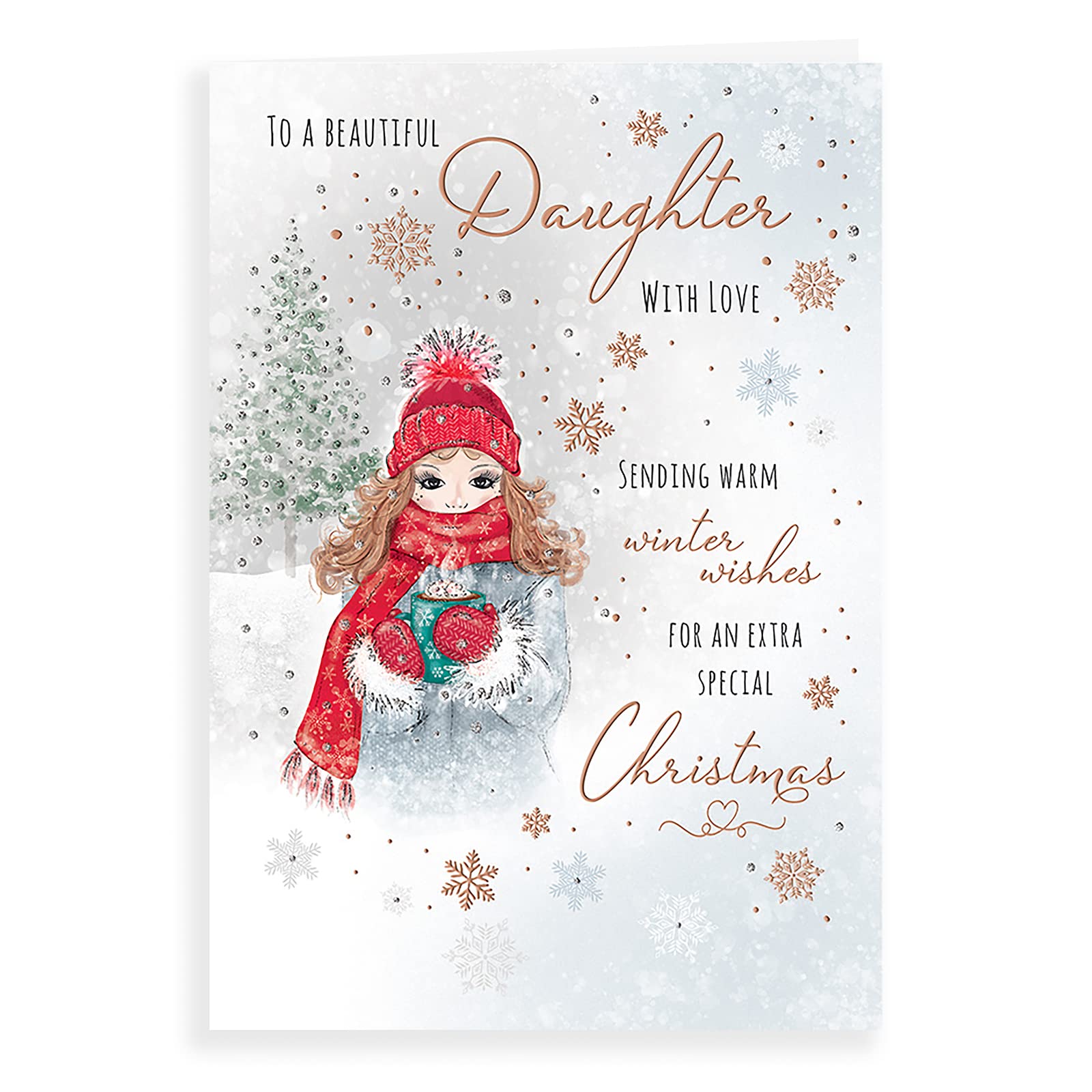 Piccadilly Greetings Character Christmas Card Daughter - 9 x 6 inches