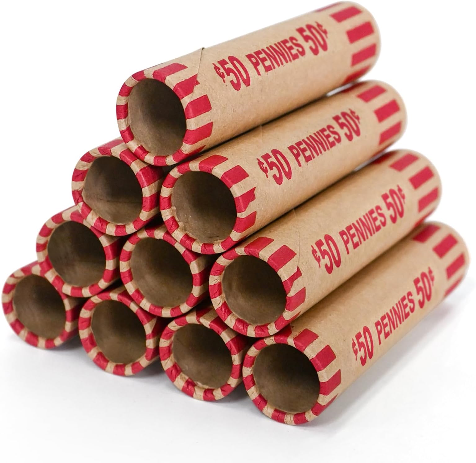 L LIKED 100 PCS Preformed Coin Wrappers Rolls-Pennies