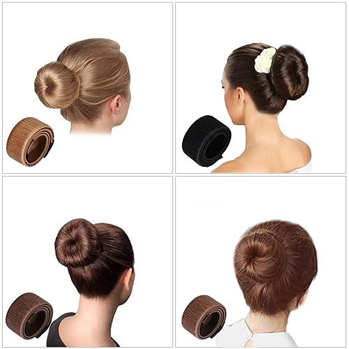 Miniatura 7 de 4 piezas de accesorios para el cabello con forma de dona mágica, para hacer moños de ballet para mujeres y niños