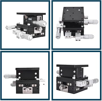 60 x 60mm XYZ 3 Axis Linear Stage, Trimming Bearing Tuning Platform Sliding Table Manual Linear Positioning Stage for Optical Laboratory Precision Measurement