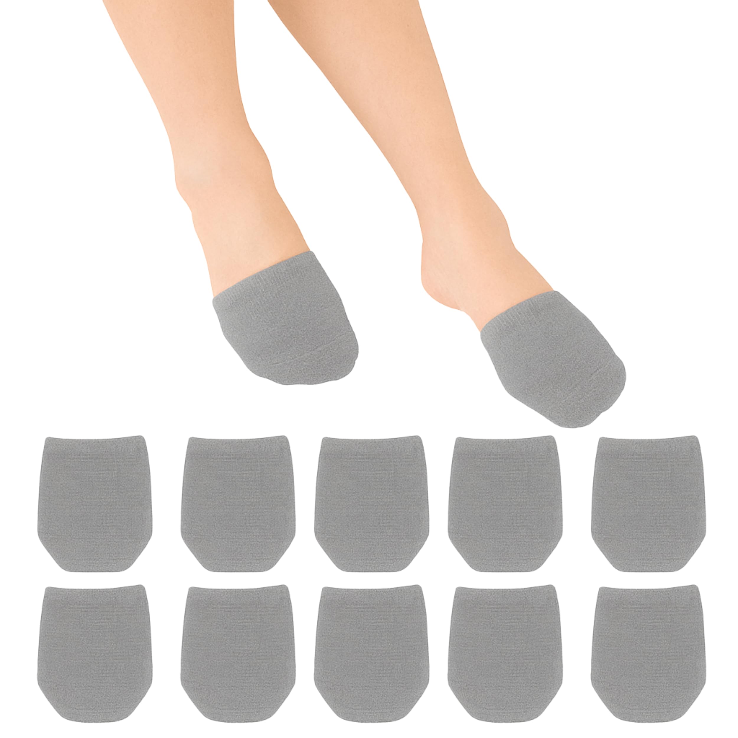 MARRON SMITH 5 Pairs Premium Cotton Mule Socks for Women Well-Made Toe Topper No-Show Liner Socks, Comfortable, Breathable (Gray)