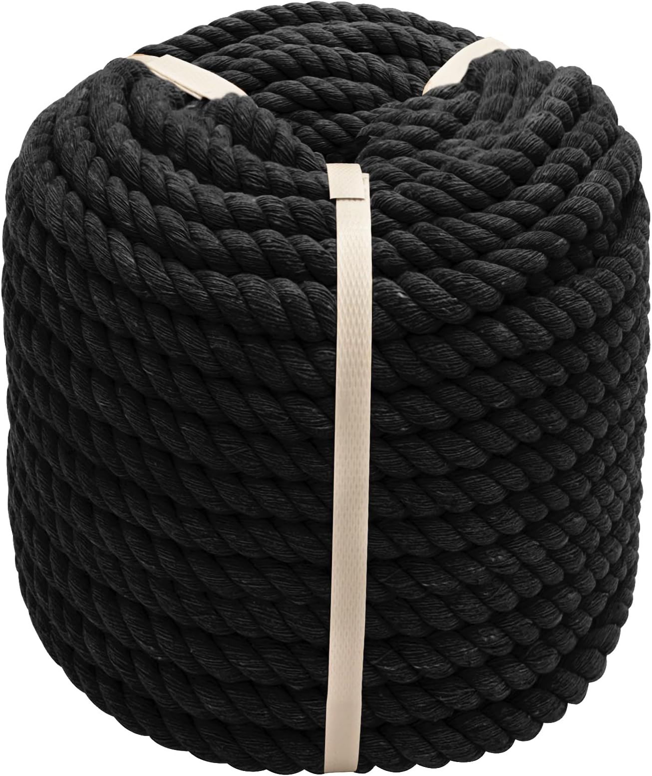 VEIZEDD Black Rope 1/2 in x 165 ft Natural Cotton Rope for Crafts,Railings, Hammock, Decorating