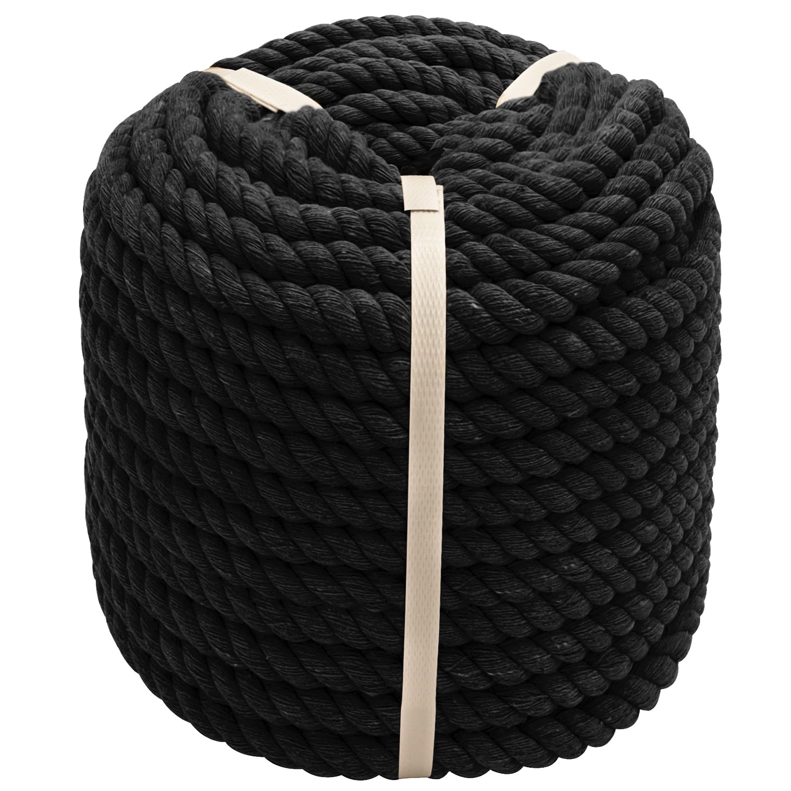 VEIZEDDBlack Rope Twisted Cotton Rope (1/2 in x 165 ft) Natural Cotton Rope for Crafts,Railings, Hammock, Decorating…