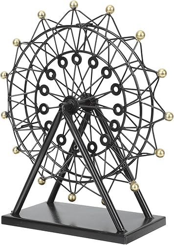 LIFKOME Modelo de rueda de fortuna vintage de escritorio, escultura de rueda de fortuna de metal, estatua de rueda de fortuna de Londres, recuerdos