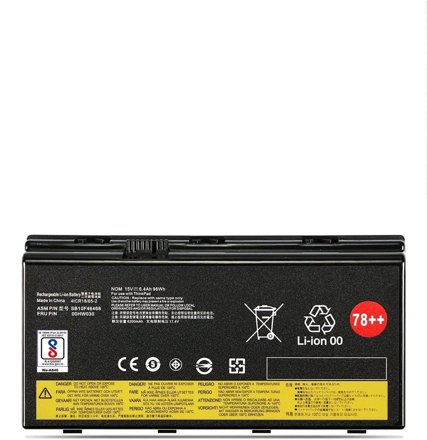 Wefly 00HW030 Laptop Battery Compatible for Lenovo ThinkPad P70 P71 Series Notebook SB10F46468 01AV451 4X50K14092 Black Laptop Battery