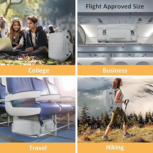 Miniatura 10 de Taygeer Mochila de Equipaje de Mano, Mochila de Viaje para Mujeres con Puerto de Carga USB y Bolsa para Zapatos, Mochila para Laptop de 15.6